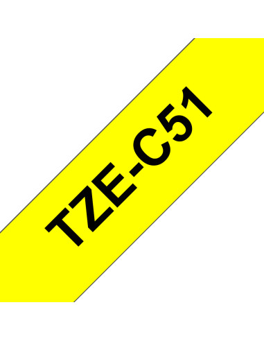 Brother TZE-C51 nastro per etichettatrice Nero su giallo fluorescente