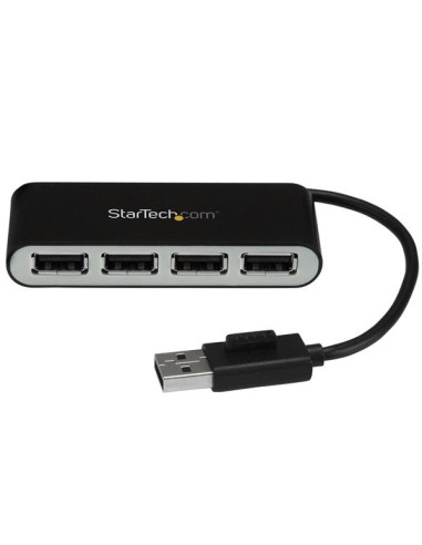 StarTech.com Hub USB 2.0 portatile a 4 porte con cavo integrato - Perno e Concentratore USB compatto - Mini Hub USB2.0