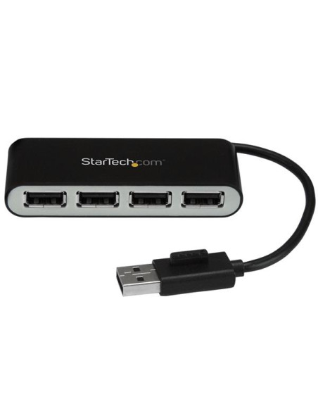 StarTech.com Hub USB 2.0 portatile a 4 porte con cavo integrato - Perno e Concentratore USB compatto - Mini Hub USB2.0