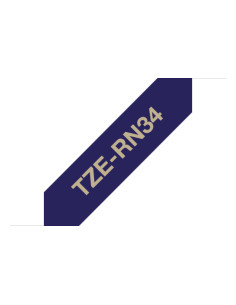 Brother TZE-RN34 nastro per etichettatrice Oro su blu navy