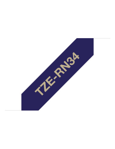 Brother TZE-RN34 nastro per etichettatrice Oro su blu navy