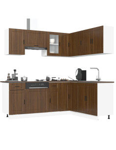 Set Mobili da Cucina 11 pz Porto Rovere Marrone in Truciolato