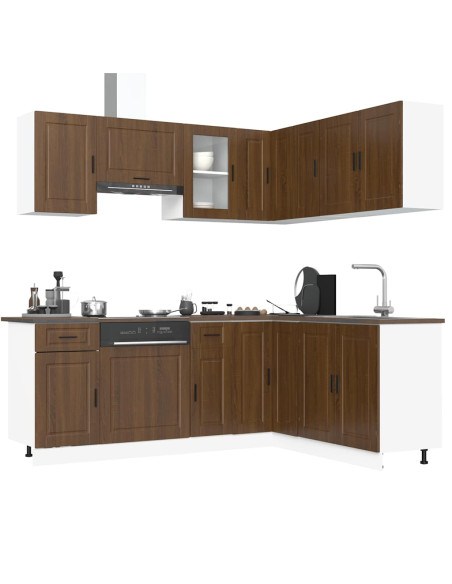 Set Mobili da Cucina 11 pz Porto Rovere Marrone in Truciolato