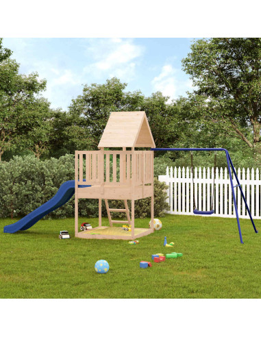 Set da Gioco da Esterno in Legno Massello di Pino