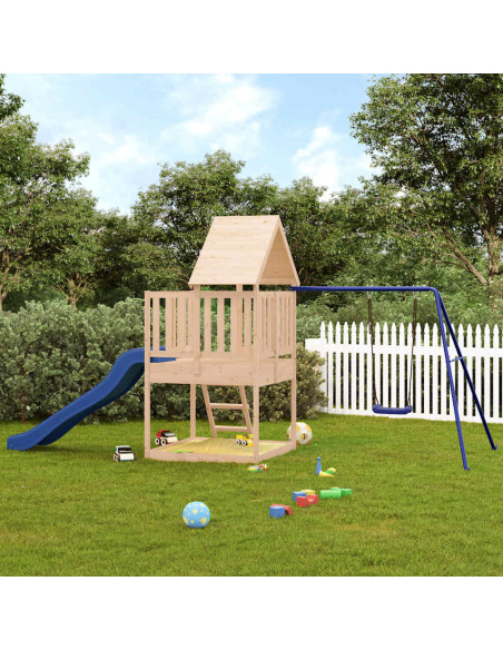 Set da Gioco da Esterno in Legno Massello di Pino