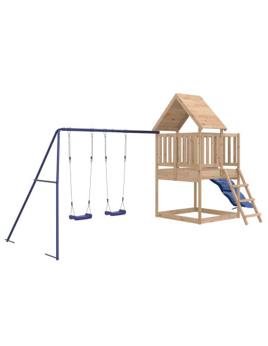 Set da Gioco da Esterno in Legno Massello di Pino