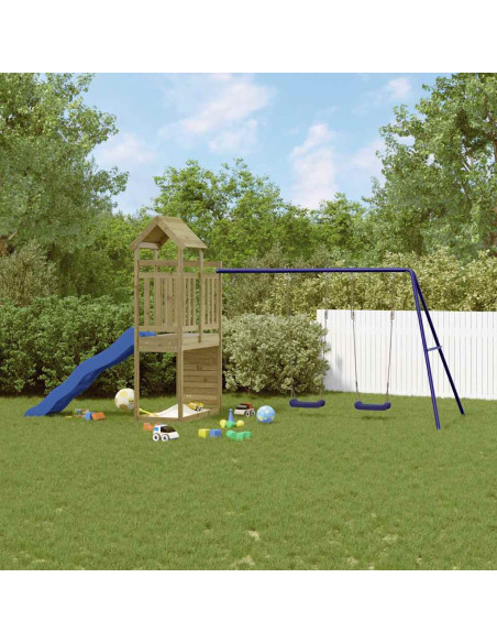 Set da Gioco da Esterno in Legno di Pino Impregnato