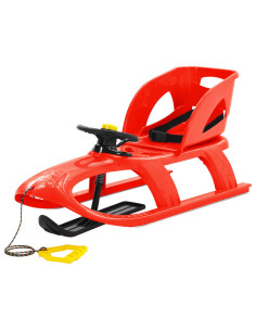 Slittino con Seduta e Volante Rosso 102,5x40x23cm Polipropilene