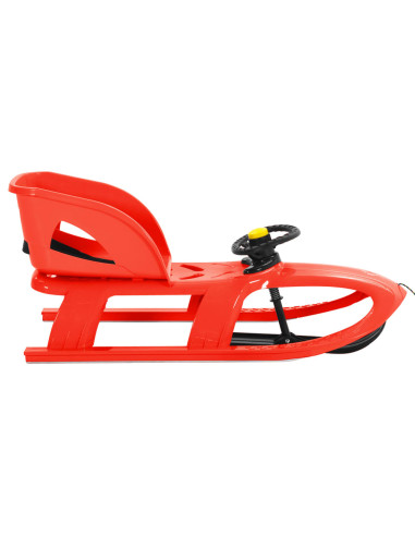 Slittino con Seduta e Volante Rosso 102,5x40x23cm Polipropilene