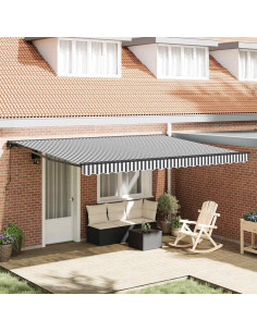 Tenda Retrattile Antracite e Bianco 450 × 300 cm