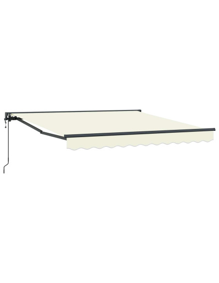 Tenda Retrattile Crema 350 x 250 cm Poliestere e Metallo