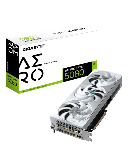 GIGABYTE GeForce RTX 5080 AERO OC SFF 16G Scheda Grafica - 16GB GDDR7, 256 bit, PCI-E 5.0, 2730MHz Core Clock, 3 x DisplayPort, 