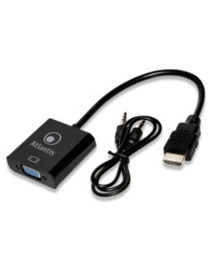 ADATTATORE ATLANTIS HDMI TO VGA, M/F con audio analogico (mini jack 3,5mm) 0,20MT, NERO, A04-HDMI_VGA