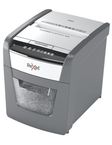 Rexel Optimum AutoFeed+ 50X distruggi documenti Triturazione incrociata 55 dB 22 cm Nero, Grigio