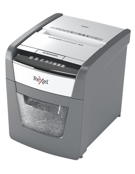 Rexel Optimum AutoFeed+ 50X distruggi documenti Triturazione incrociata 55 dB 22 cm Nero, Grigio