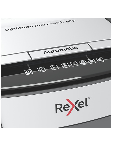 Rexel Optimum AutoFeed+ 50X distruggi documenti Triturazione incrociata 55 dB 22 cm Nero, Grigio