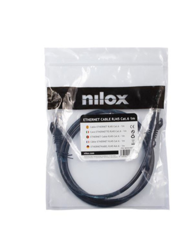 Nilox NXCRJ4501 cavo di rete Nero 1 m Cat6 U/UTP (UTP)
