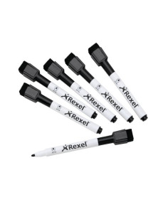 Rexel Pennarelli magnetici cancellabili a secco nero (6)
