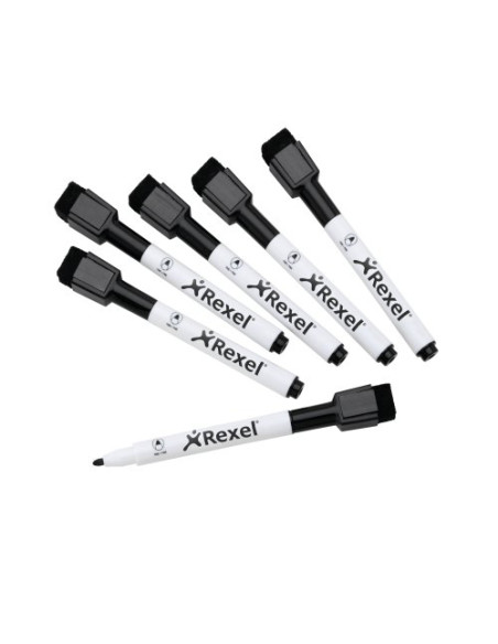 Rexel Pennarelli magnetici cancellabili a secco nero (6)