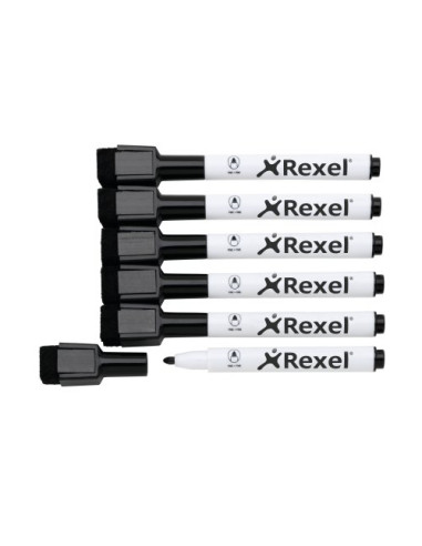 Rexel Pennarelli magnetici cancellabili a secco nero (6)