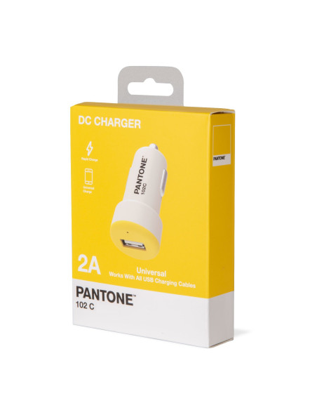 Celly PT-DC1USBY Caricabatterie per dispositivi mobili Universale Bianco, Giallo Accendisigari Auto