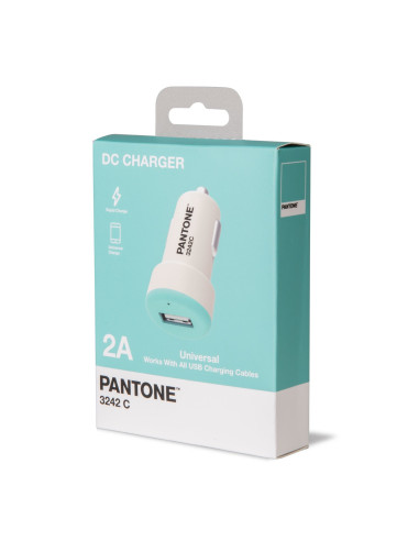 Celly PT-DC1USBL Caricabatterie per dispositivi mobili Universale Ciano, Bianco Accendisigari Auto