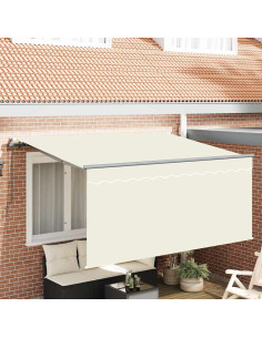 Tenda Retrattile Crema 300 x 200 cm Poliestere e Alluminio