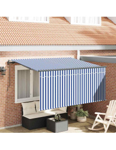 Tenda Retrattile Blu e Bianco 300 x 200 cm