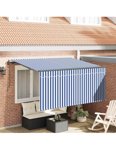 Tenda Retrattile Blu e Bianco 300 x 200 cm