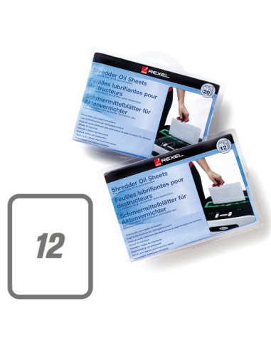 Rexel Fogli lubrificanti per distruggidocumenti (12)