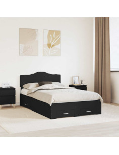 Struttura del letto Nero 120 x 200 cm Legno multistrato