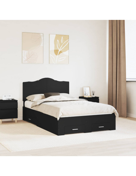 Struttura del letto Nero 120 x 200 cm Legno multistrato