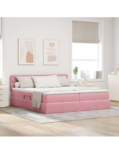 Letto con Contenitore con materasso Rosa 90 x 200 cm