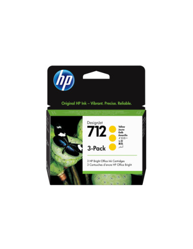 HP Confezione da 3 cartucce di inchiostro giallo originale DesignJet 712 da 29 ml