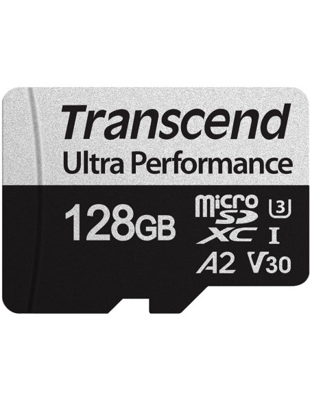 TRANSCEND MEMORY CARD 128GB microSD w/ adapter UHS-I U3 A2 Ultra Performance