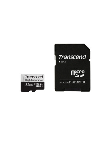TRANSCEND MEMORY CARD 32GB microSD w/ adapter U1, High Endurance