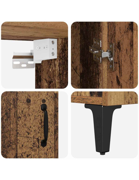 Credenza 2 pcs Legno vecchio Legno multistrato