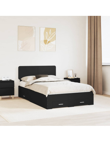 Struttura del letto Nero 120 x 200 cm Legno multistrato