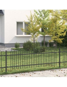 Recinzione ad arco a picchetto Nero 200 x 130 cm