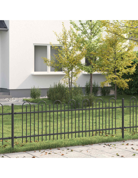 Recinzione ad arco a picchetto Nero 200 x 130 cm