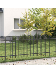 Recinzione ad arco a picchetto Nero 200 x 130 cm
