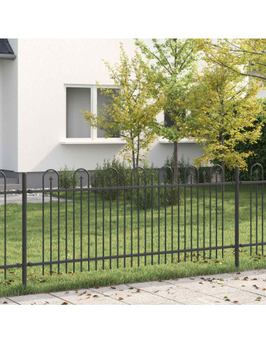 Recinzione ad arco a picchetto Nero 200 x 130 cm