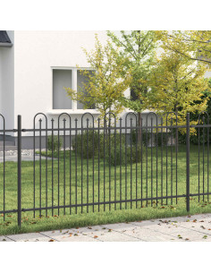 Recinzione ad arco a picchetto Nero 200 x 150 cm