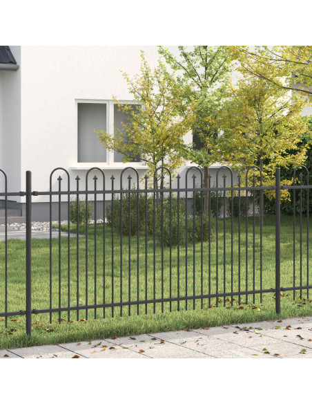 Recinzione ad arco a picchetto Nero 200 x 150 cm