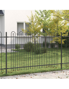 Recinzione ad arco a picchetto Nero 200 x 130 cm