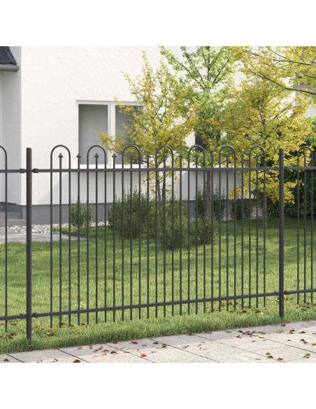 Recinzione ad arco a picchetto Nero 200 x 130 cm