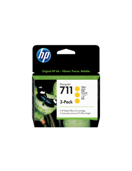 HP Confezione da 3 cartucce di inchiostro giallo DesignJet 711, 29 ml