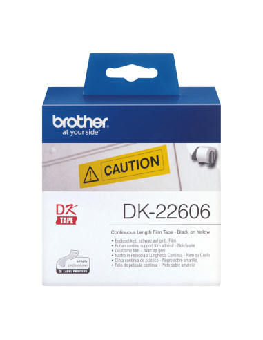 Brother DK-22606 nastro per etichettatrice Nero su giallo