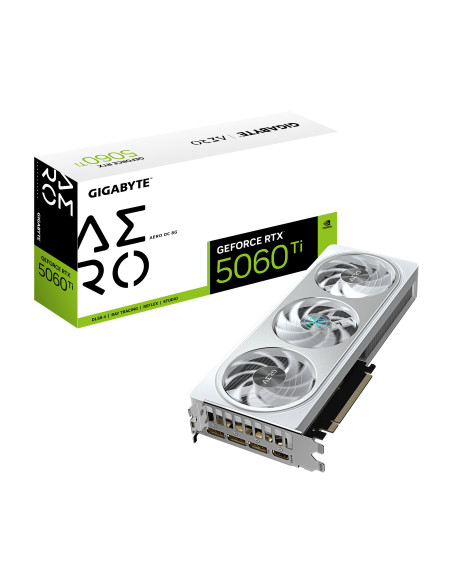GIGABYTE GeForce RTX 5060 Ti AERO OC 8G Scheda Grafica – 8 GB GDDR7, 128 bit, PCI-E 5.0, 2647 MHz Frequenza del core, 3 x Disp