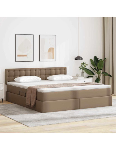 Letto con contenitore e materasso Cappuccino 180 x 200 cm